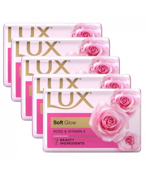 Lux Beauty Soap For Glowing Skin - Rose & Vitamin E 5X100gm